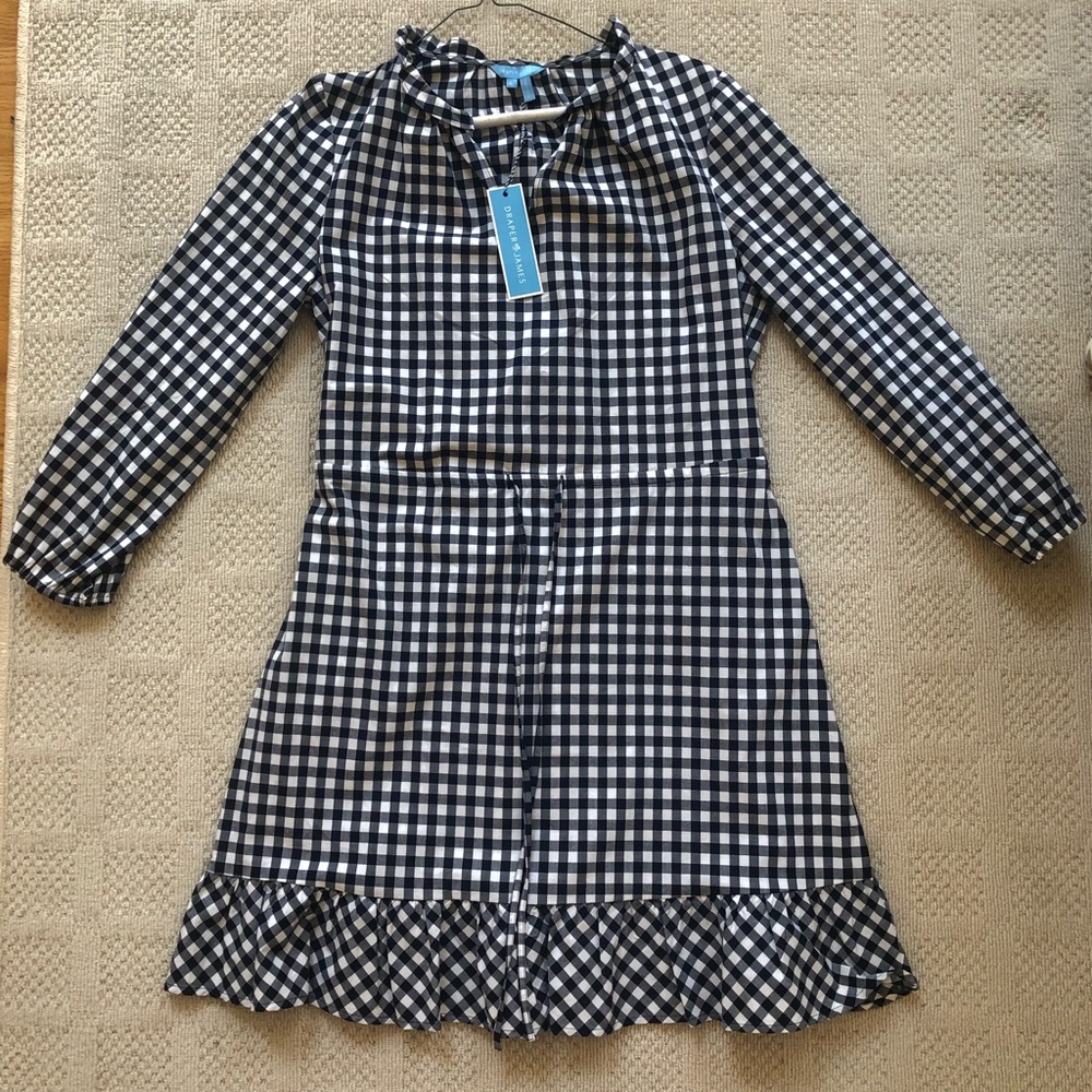 NWT Draper James Gingham Lucinda Popover Dress
